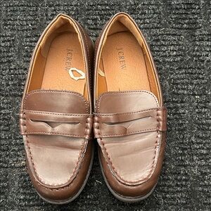J. Crew boys Classic Brown Leather Loafers